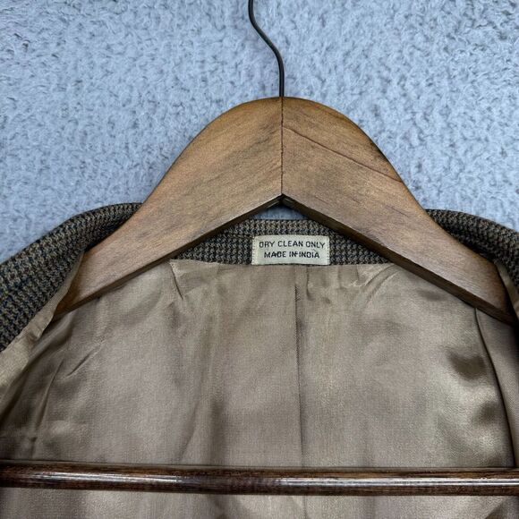 Oscar De La Renta Jacket Men's 40 Regular Brown Lambswool Sport Coat Two Button - Picture 11 of 12